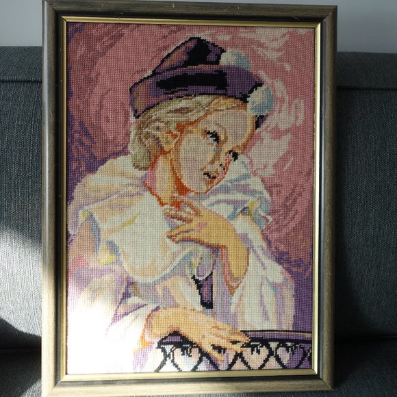 Framed Needlepoint Art - Picture 1 of 8
